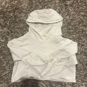 White cropped lululemon hoodie